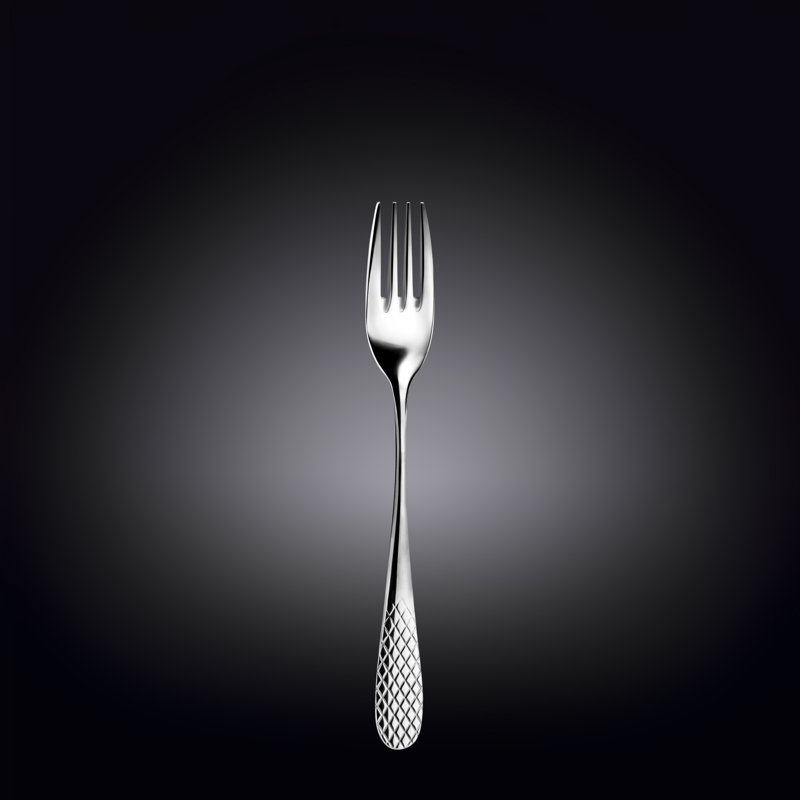 Julia Diamond Collection Stainless Steel Dinner Fork, Silver