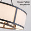 Lustre tambour 6 lumières en tissu