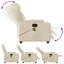  Fauteuil inclinable de massage en tissu crème (100% polyester), métal, contreplaqué