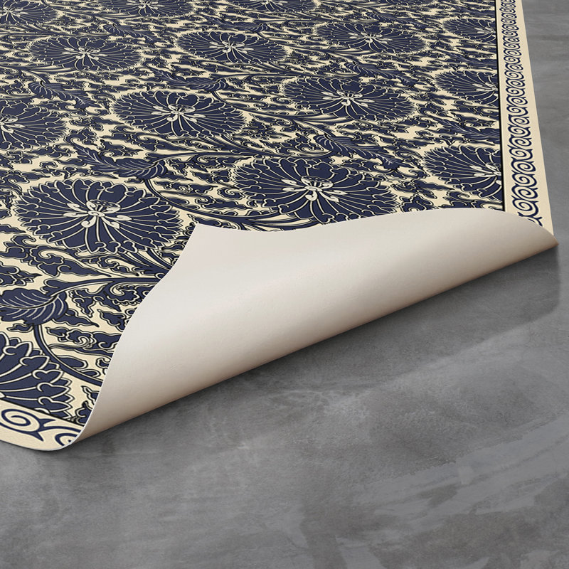 Aldrik Vinyl Floral Indoor Rug, Rectangle 4' x 6'