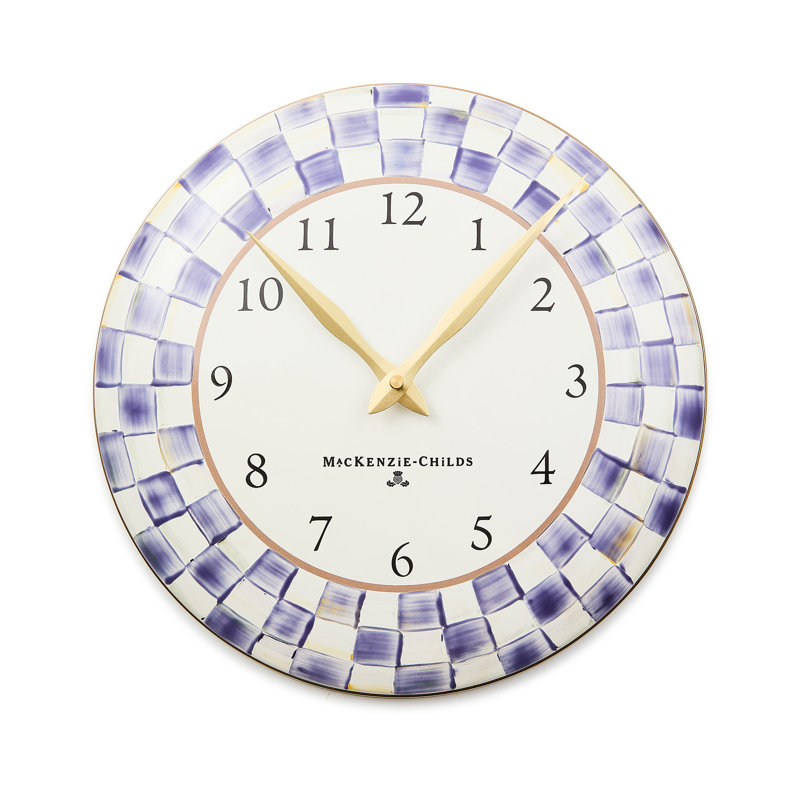 Violet Check Clock