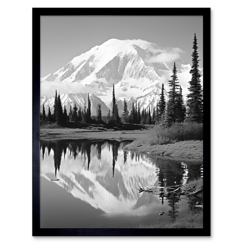 Mount McKinley Reflecting Wonder Lake Tranquil - Single Picture Frame Print