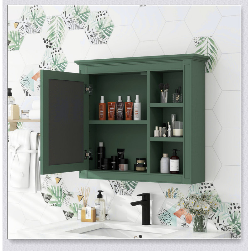 Pharmacie 30 po x 28 po, armoire de rangement murale pour salle de bain, armoire murale moderne pour salle de bain, Vert