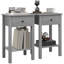 Ensemble de 2 tables d'appoint avec tiroirs et tablette inférieure