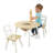 Kids' Wooden Round Storage Table & 2 Chair Set - Natural & White-21330786