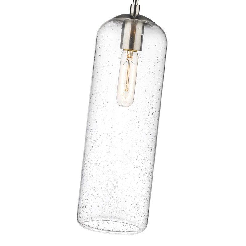 Campos 1 - Light Kitchen Island Pendant, Clear, 132" H x 5.25" W x 5.25" D, Brushed Nickel