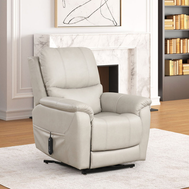 Contemporary Style Lift Chair With Aesthetic Design, Saddle Arms, Wired Controller, USB Port, And Steel Seat Box