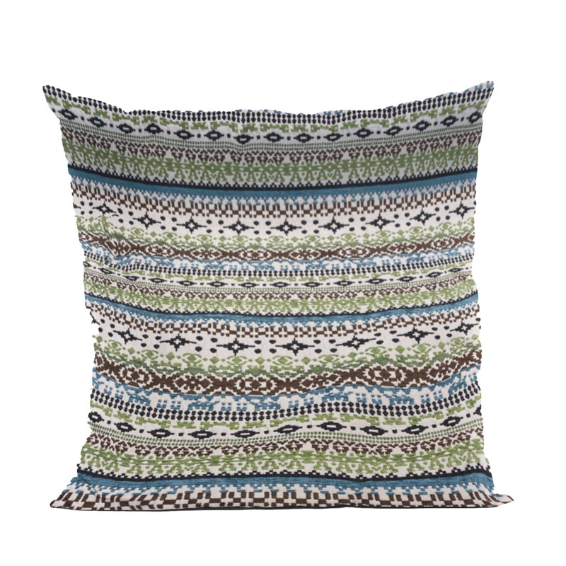 Coussin Plutus Green Red Blue Vibrant Horizon, H 18 po x l 18 po, Carré