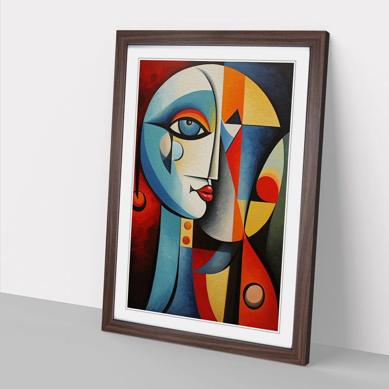 Pablo Picasso No.3 - Single Picture Frame Print on Wood, Walnut Framed, 46cm H x 34cm W x 2cm D