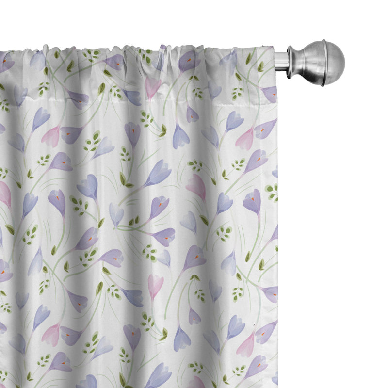 Floral Semi-Sheer Rod Pocket Curtain Panels, 28" x 84"