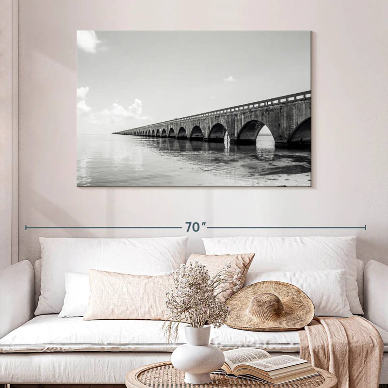 Lilie Seven Mile Bridge Monochrome, 32" H x 48" W