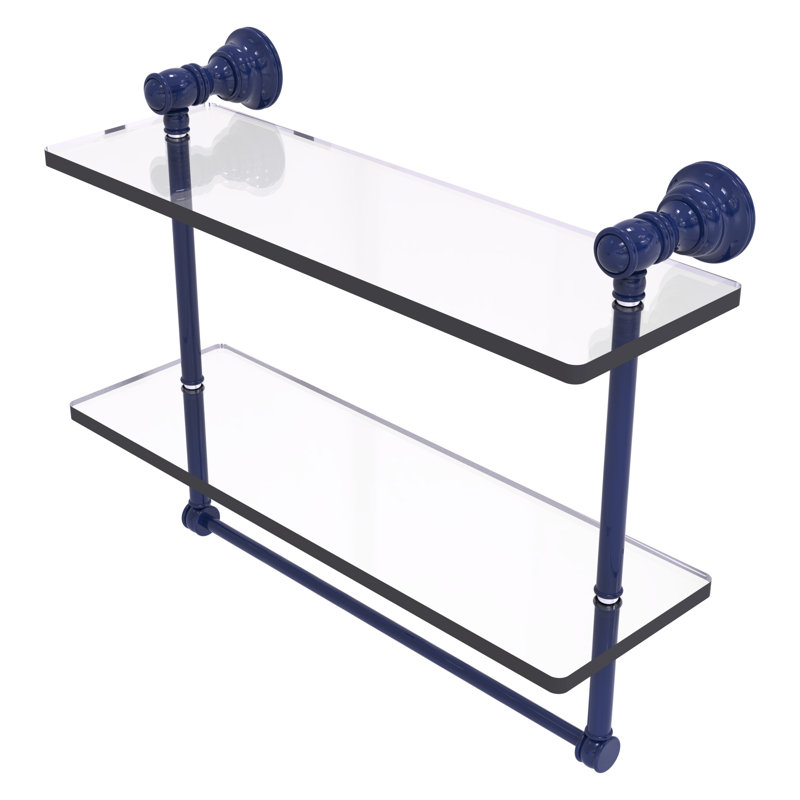Tablette flottante 2 pièces Carolina, H 9,5 po x l 16 po x P 5,54 po, Bleu méditerranéen