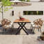 Ensemble contemporain d'extérieur avec chaises en rotin PE et table en bois plastique