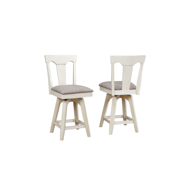 Calderon Swivel Upholstered Counter Stool, Antique White