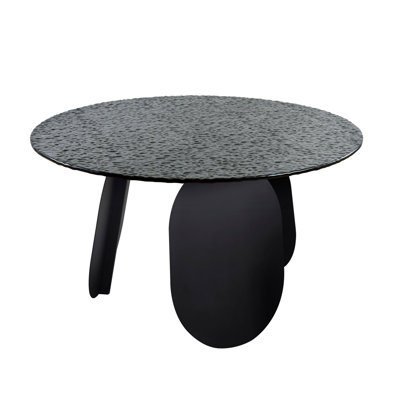 Maxine - Modern Hammered Glass Round Dining Table