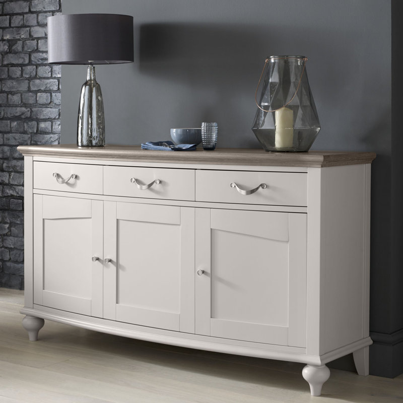 Dimas 153.8cm Sideboard, Soft Grey/Grey Washed Oak