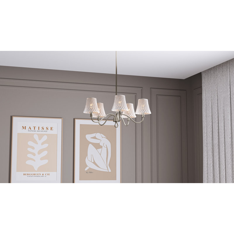 Amedio Linear Chandelier, 5 Lights, 11.5" H x 29.5" W x 29.5" D, Brushed Nickel