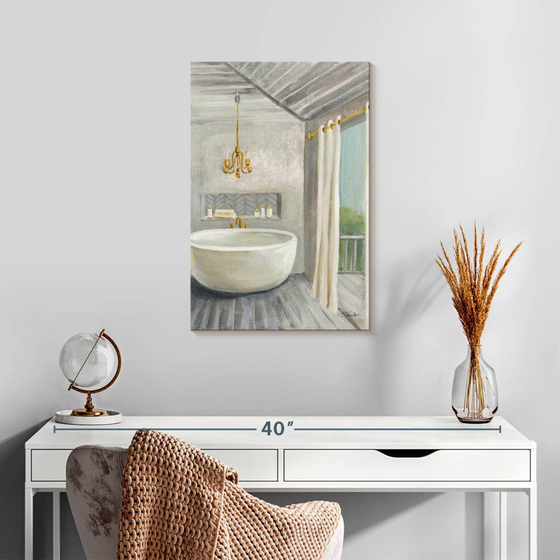 Kerrick Attic Bathroom II Gray Wood, 24" H x 16" W