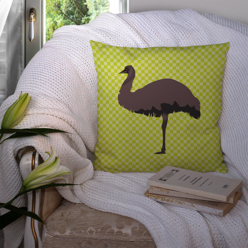 Coussin extérieur à damier ume, Vert, 14 po x 14 po
