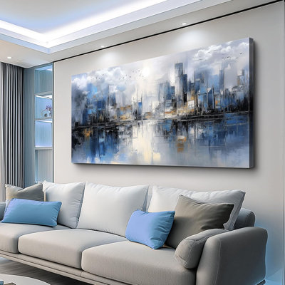 Large Wall Decor For Living Room Canvas Wall Art For Office Wall Decorations For Bedroom Abstract Watercolor Painting Artwork Room Home Decor 24X48 In