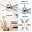Ventilateurs de plafond modernes 52 po avec télécommande, ventilateur de plafond en bois avec lumières, ventilateur de plafond à DEL à 6 pales, ventilateur de moteur à courant alternatif à 3 vitesses