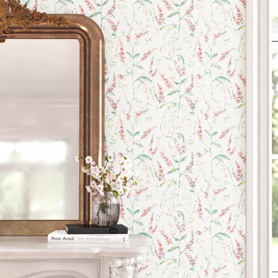 Rouleau de papier peint adhésif à motif floral L 16,5 pi x l 20,5 po Hiwassee
