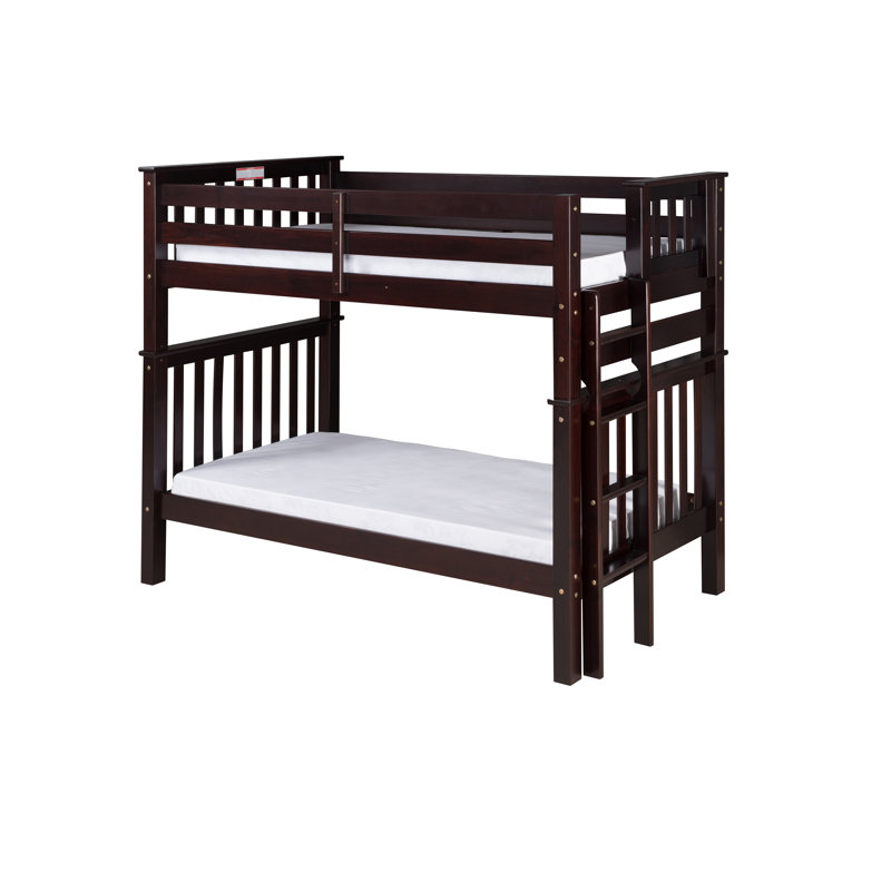 Abdullah Kids Bunk Bed, Twin Over Twin, Cappuccino