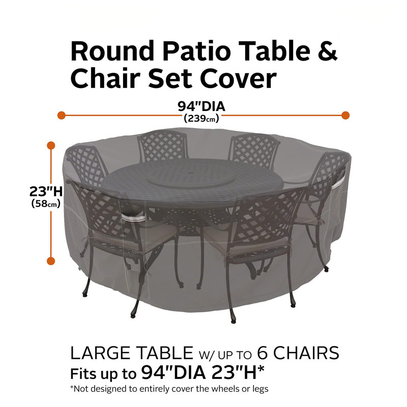 Weatherproof 94-Inch Rectangular/Oval Patio Table and Chair Set Cover, 1-Pack, (Dark Taupe/Mushroom/Espresso)