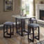 Tabouret de comptoir patiné espresso et gris