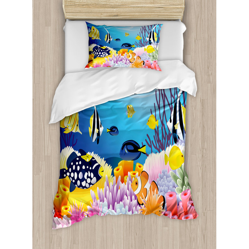 Ocean Coastal Polyester Duvet Cover, Twin
