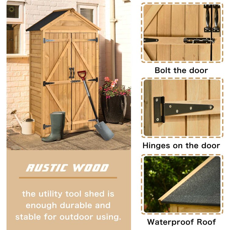 USeeworld 5.8Ft X 3Ft Outdoor Wood Lean-To Storage Shed Tool