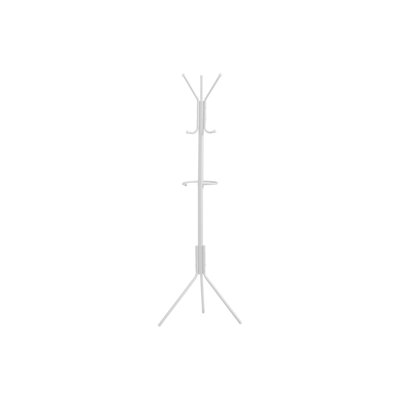 Coat Rack, Hall Tree, Free Standing, Hanging Bar, 6 Hooks, Entryway, Bedroom, Metal, Contemporary, Modern
