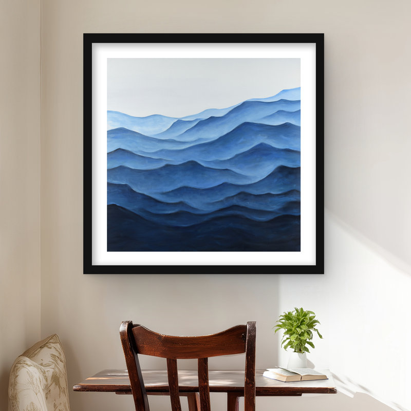 Blue Ocean - impression matte encadrée minimaliste pour la décoration intérieure