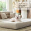 Canapé-lit modulaire convertible en forme de L, canapé de plancher modulaire avec tissu adapté aux animaux de compagnie, mousse à haute densité à 4 couches, canapé-lit moderne pour le salon