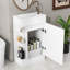 Meuble-lavabo blanc 18,6 po avec lavabo, armoire et tablette à deux niveaux (gauche / droite)-585700171