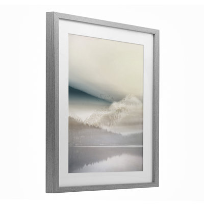 Mountainous Vanilla Landscape Framed Print Under Glass, design by Gemma Bardot