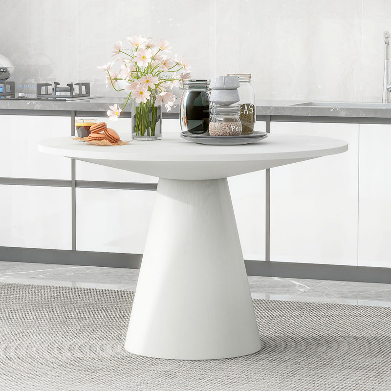 Table de salle à manger, table de cuisine, table de salle à manger sur pied Ignotas, Blanc