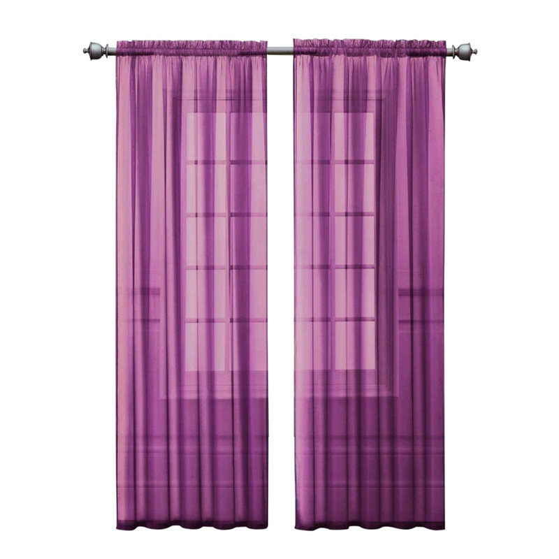 Rideau transparent 2 pièces 2 pièces, Mauve foncé