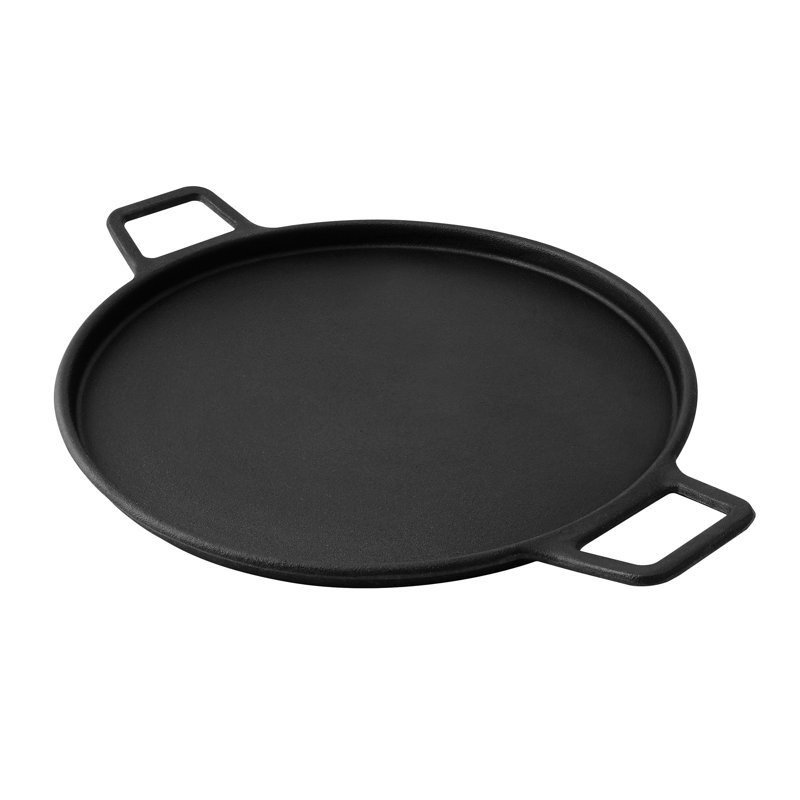 Kenmore 14-Inch Cast Iron Griddle Pizza Pan with Handles