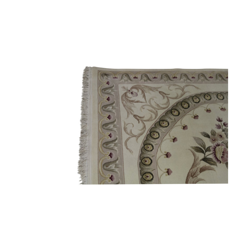 Tapis beige et brun clair de haute qualité noué à la main