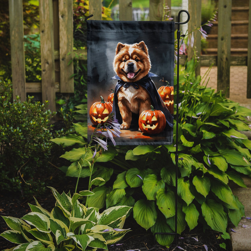 Drapeau de jardin chiot Halloween, Chow-chow