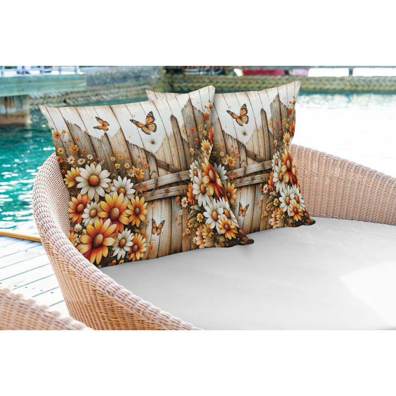 Fabric Reversible Throw Pillow, 16"H x 26"W, Rectangle