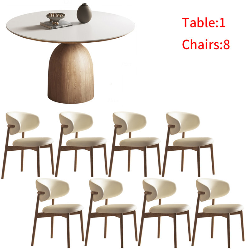 French solid wood rock dining table set