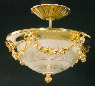 Creekmore Glass Semi Flush Mount, French Gold
