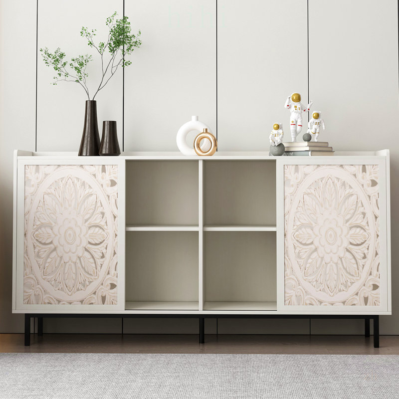 Meuble télé et armoire de rangement de style Mid-Century moderne, fabriqué à la main en bois de sapin massif, polyvalent pour le salon et la cuisine