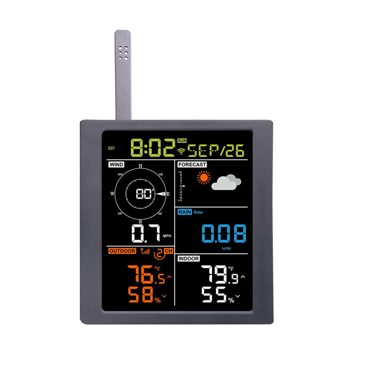 Ambient Weather WS-10 Wireless Indoor/Outdoor 8-Channel Thermo-Hygrometer  with Three Remote Sensors