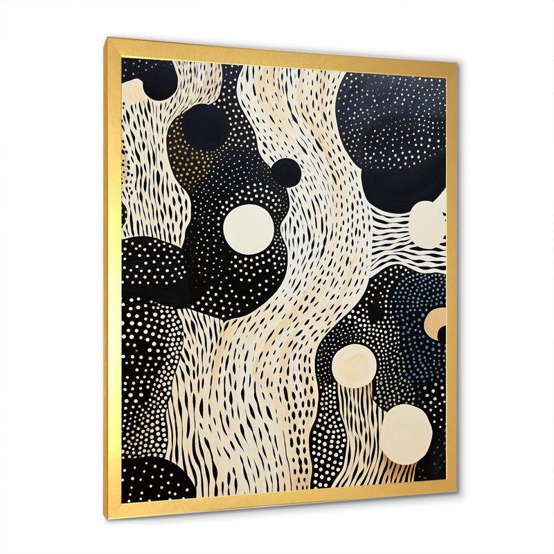 «Deep Marine Scenes Modern Collage III», reproduction sur toile, H 32 po x l 16 po x P 1 po, Cadre doré simple