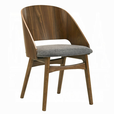 Ensemble de 2 chaises d'appoint Dio, dossier incurvé ouvert, brun noyer