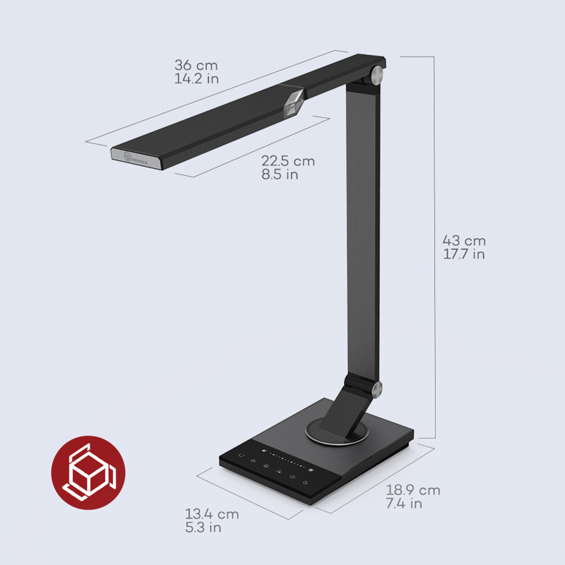 Trevyn Adjustable Metal USB Desk Lamp, Black