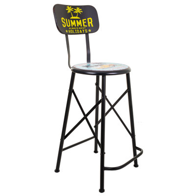 BLACK METAL STOOL